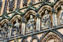 kings carved into a cathedral exterior 