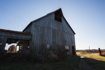 Old wooden barn in rural area