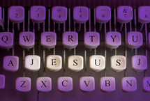 word Jesus on a typewriter 