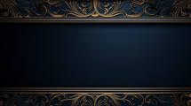 Ornate blue and bronze frame textured background.