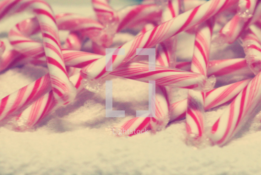 candy canes in snow 