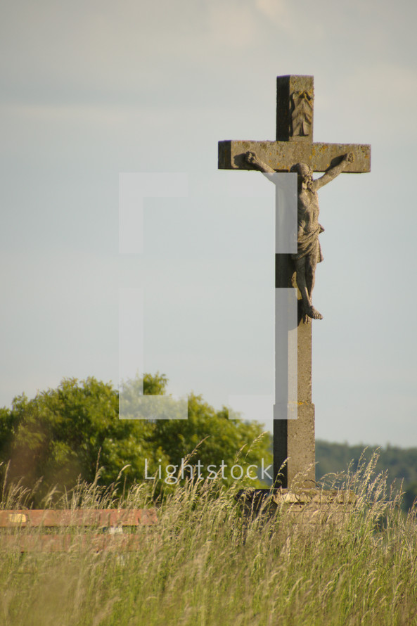 stone crucifix 