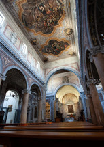 Interior of Ostuni Cathedral, a Roman Catholic cathedral in Ostuni, province of Brindisi, South Italy.