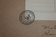 postal stamp on a letter 