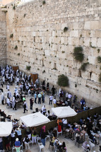 Praying at the wall in Jerusalem 