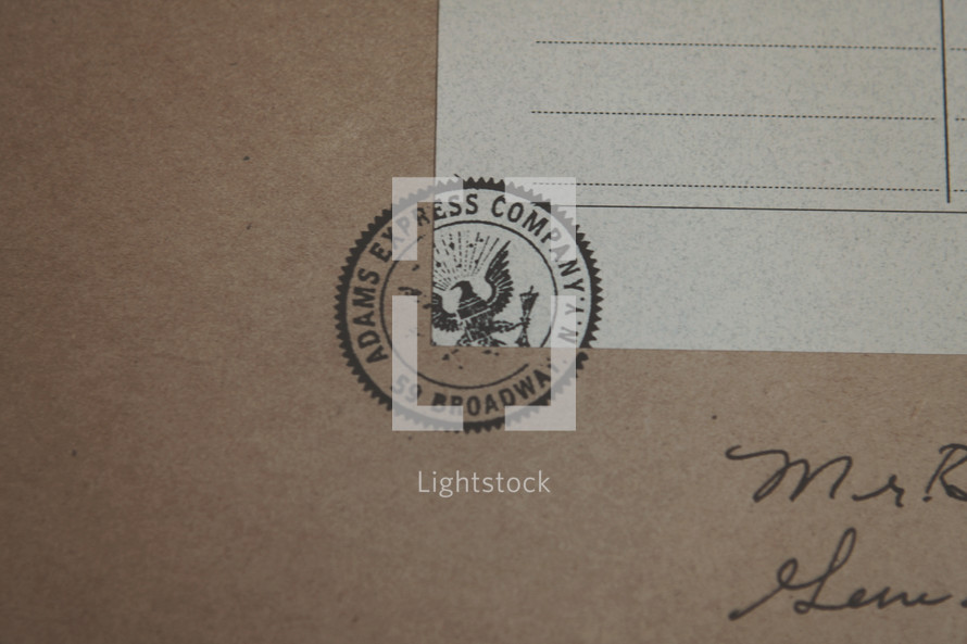 postal stamp on a letter 