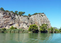 cliffs along a river shore 