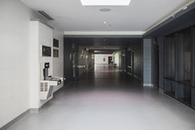 empty school hallway 
