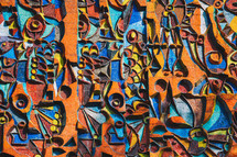 Colorful mosaic wall