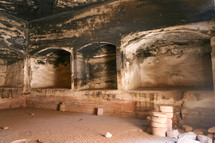 Tomb interior in Petra.
