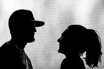 silhouette of a man and woman 