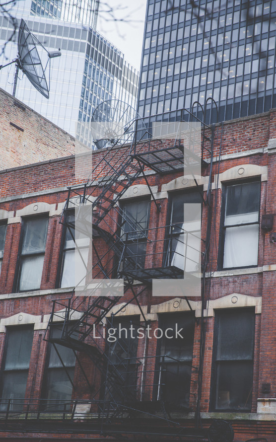 fire escape on a city building 