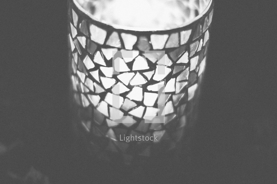 mosaic glass candle holder 