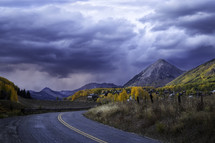 Stormy Clouds over Gothic Mountain in Crested Butte Colorado during the Fall season
