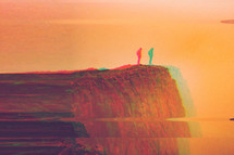 abstract image of a person standing at the edge of a cliff 