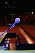 Microphone on a stage.