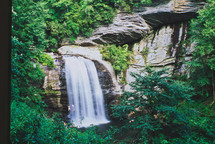 waterfall over rocks 
