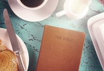 toast and coffee for breakfast with a Bible 