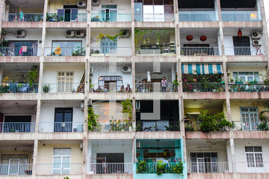 balconies on an apartment building 