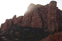 red rock cliffs and peaks 
