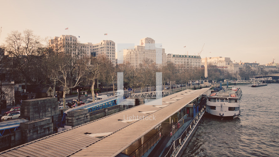 boats on a river in London 