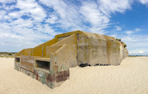Cement bunker in the sand.