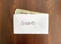 Groceries - money in an envelope 