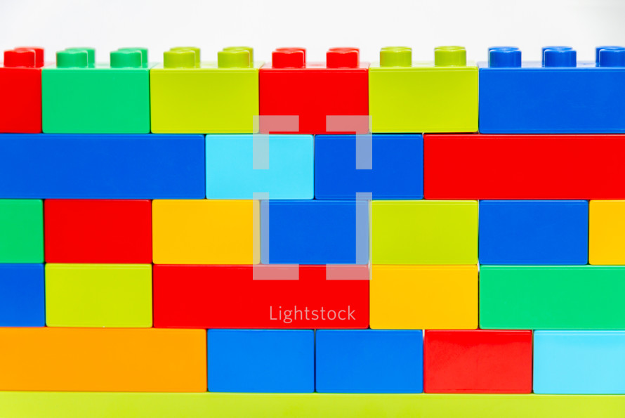 colorful building block wall 