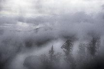 clouds and fog over mountains in North Carolina 