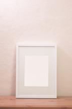 blank white  in a frame