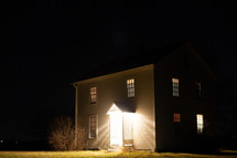 Farm house at night