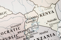 map of Uganda and Kenya