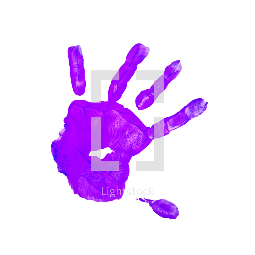 purple handprint 