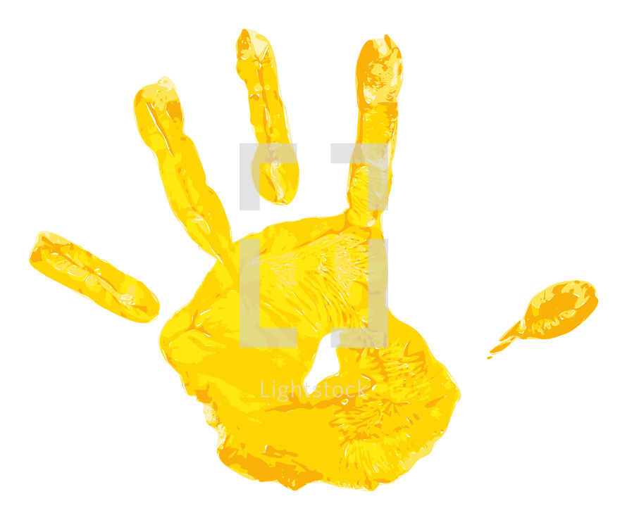 yellow handprint 