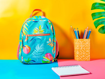 Colorful back to school back pack