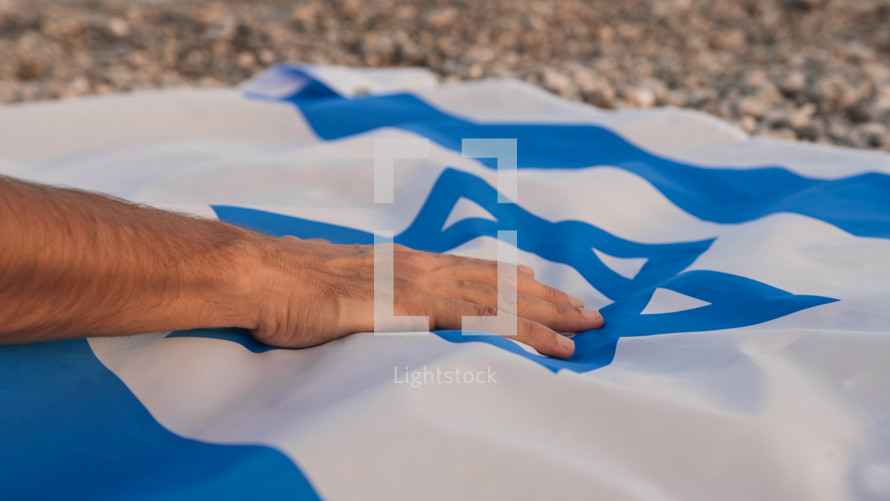 Hand Touch Flag of Israel