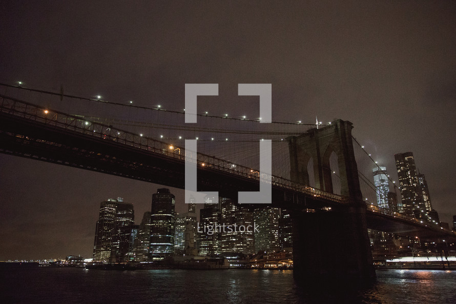 Brooklyn Bridge at night 