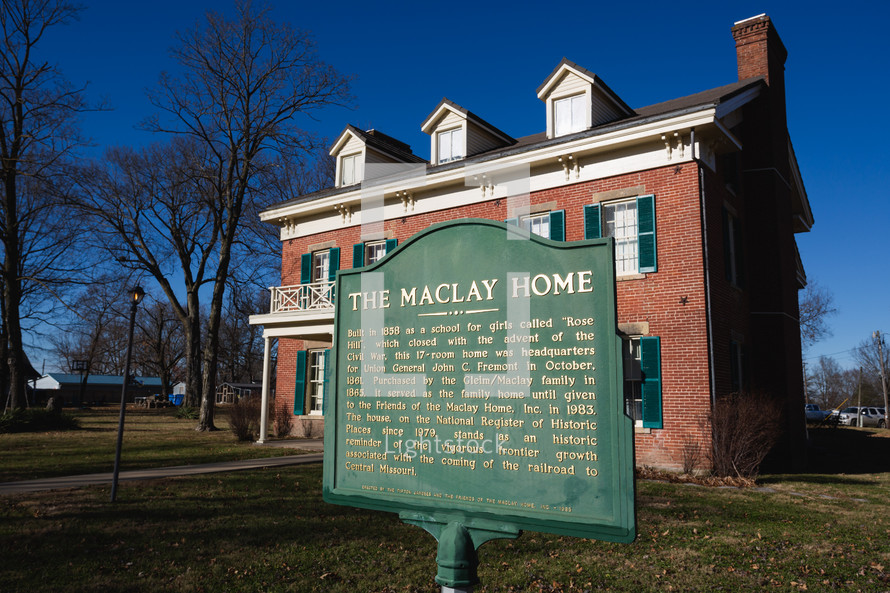 Historicy Maclay Home - Civil War US History