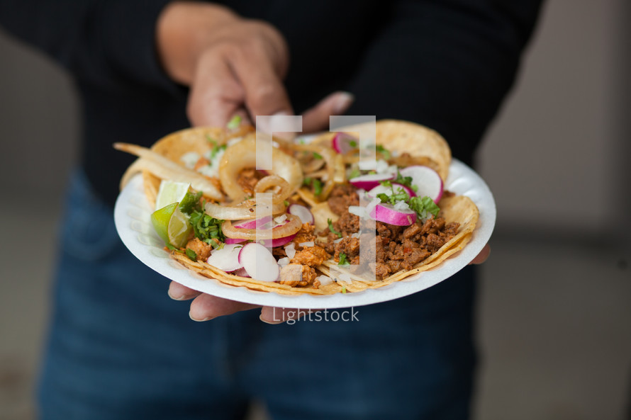 serving street tacos 