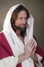 Jesus with praying hands. 