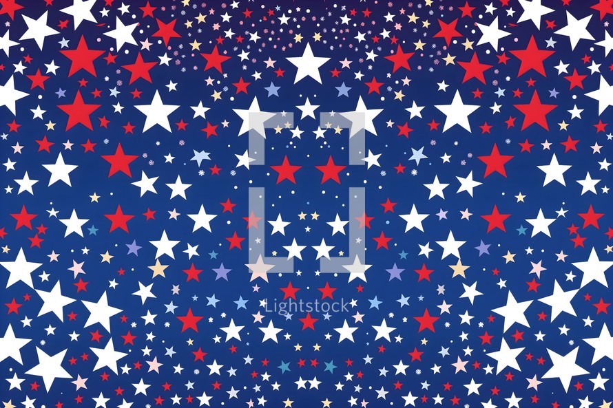 Fourth of July Star Fireworks Banner Party Sale Background 