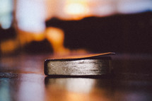 sunlight on a Bible on a table 