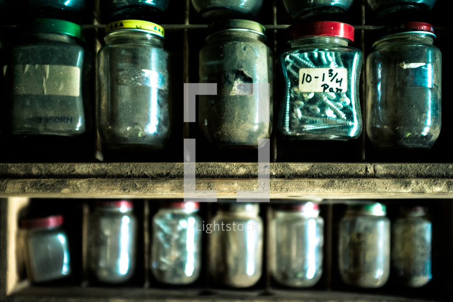 jars of screws