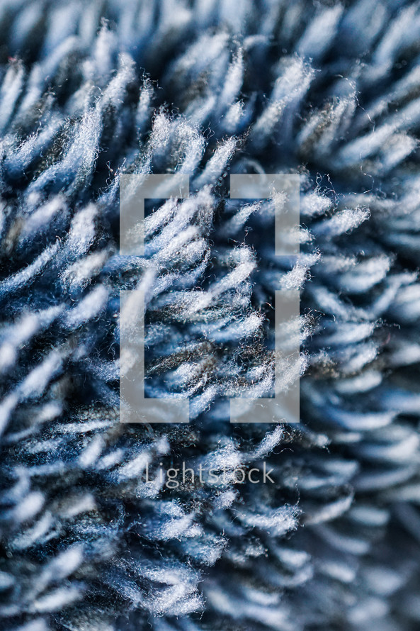 close up of blue towel, soft fabric