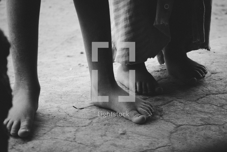 bare feet of children in Rwanda 