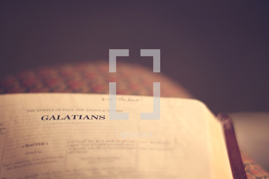 Bible open to the book of Galatians.