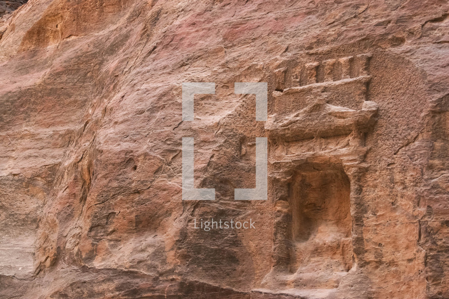 A niche on a wall in Petra