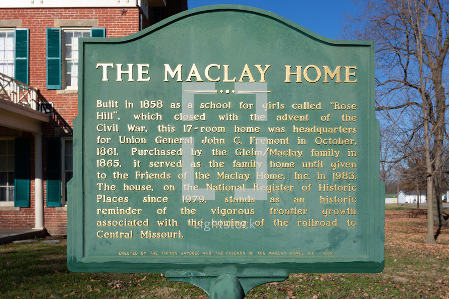 The Maclay Home - Civil War US History