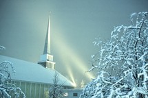 church in the snow 