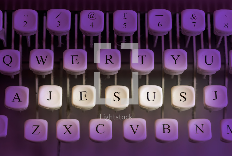 word Jesus on a typewriter 
